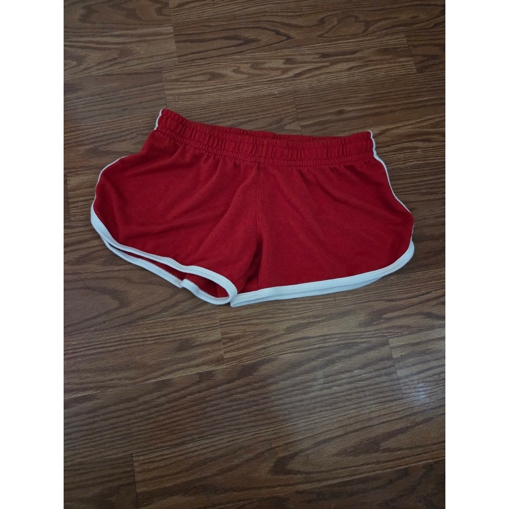 Brandy Melville Red Dolphin Shorts White Trim Athletic Retro Lounge‎  Size med